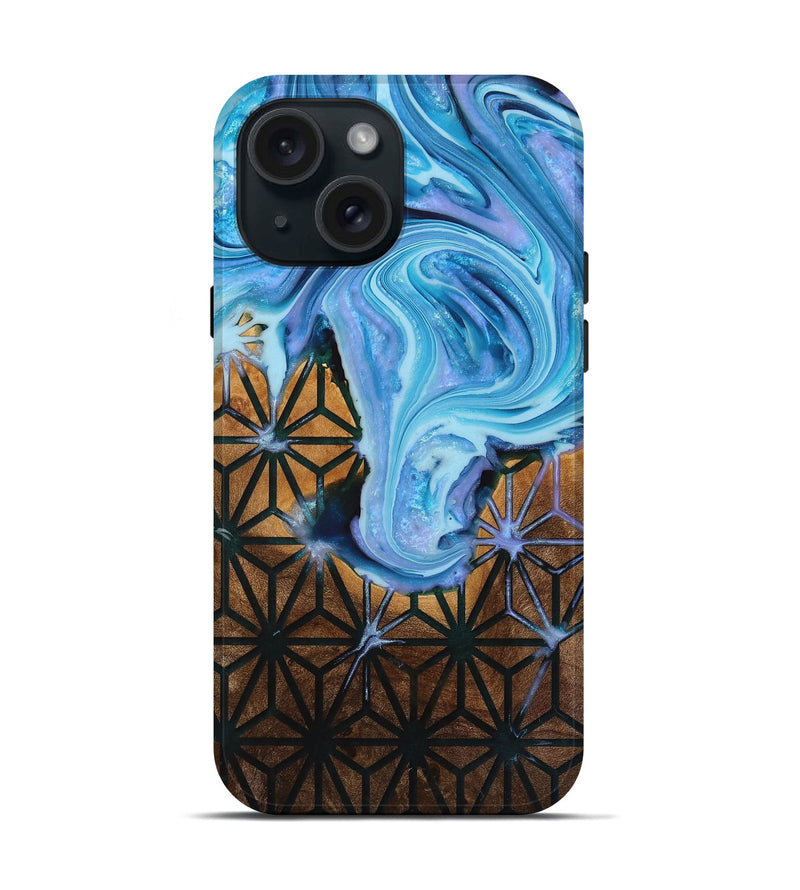 iPhone 15 Wood+Resin Live Edge Phone Case - Jacquelyn (Pattern, 716769)