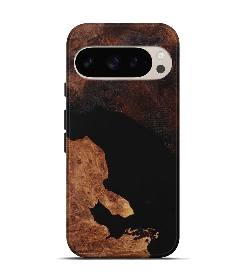 Pixel 9 Pro Wood+Resin Live Edge Phone Case - Darren (Pure Black, 716771)