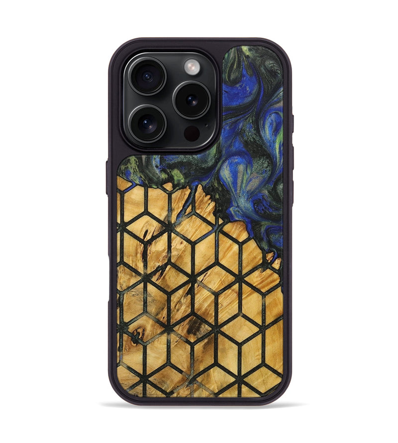 iPhone 16 Pro Wood+Resin Phone Case - Maria (Pattern, 716811)