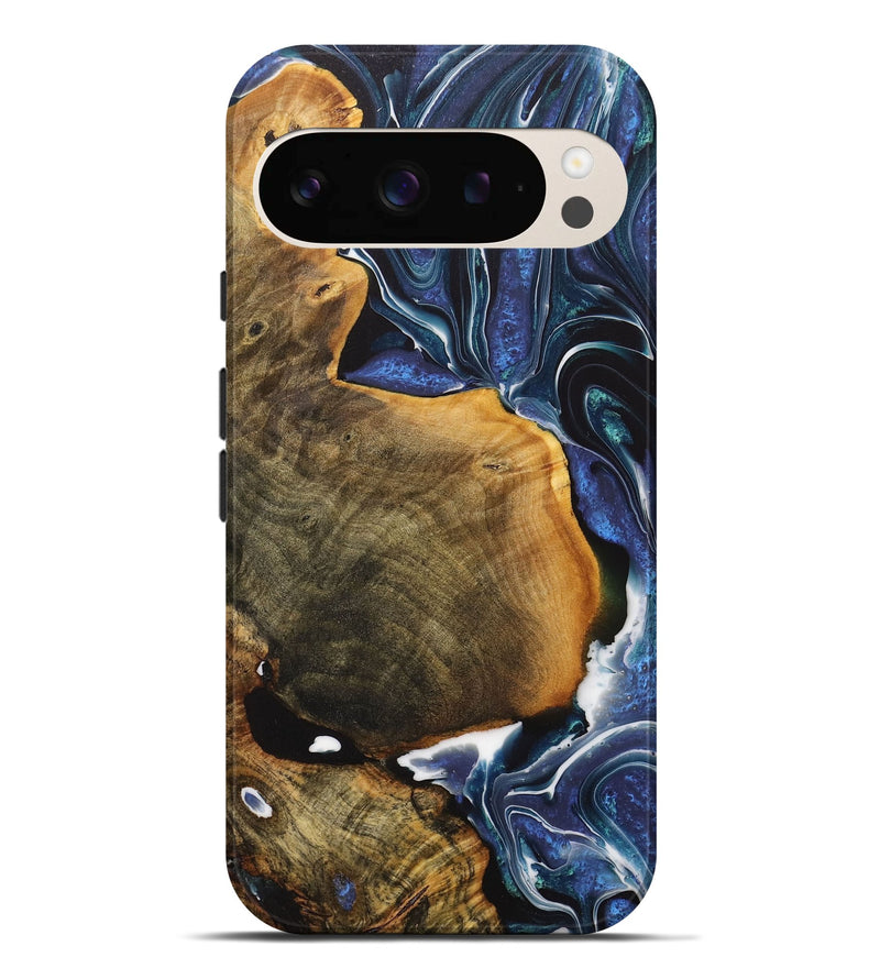 Pixel 9 Pro XL Wood+Resin Live Edge Phone Case - Tanya (Blue, 716898)