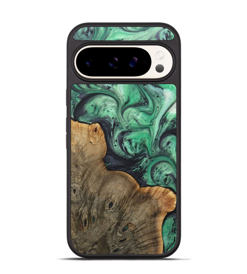 Pixel 9 Wood+Resin Phone Case - Devonte (Green, 716914)