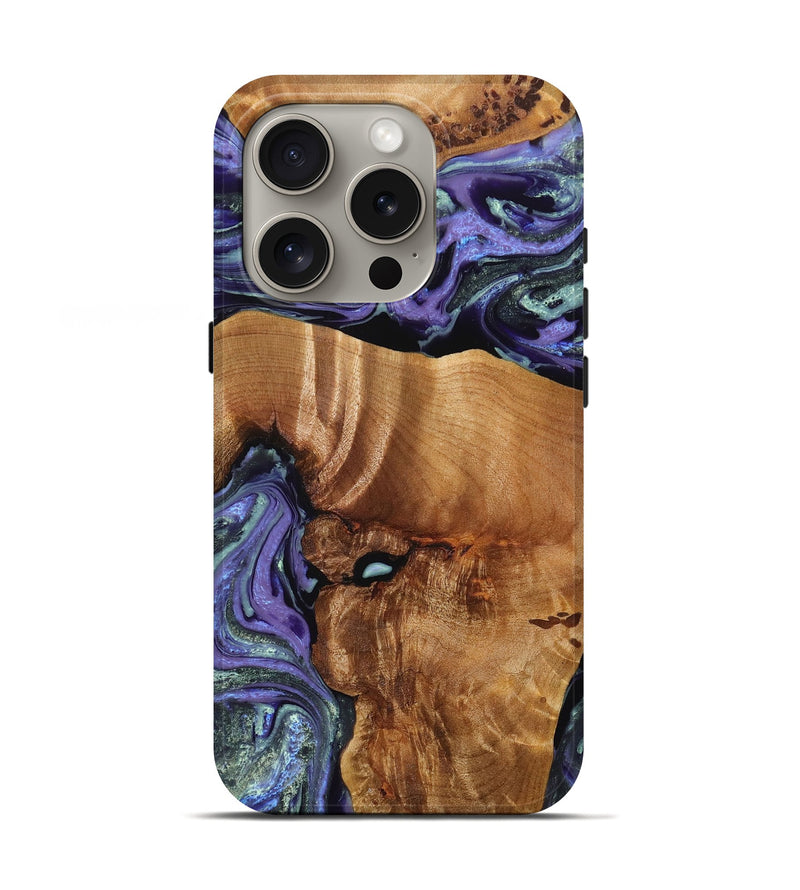 iPhone 16 Pro Wood+Resin Live Edge Phone Case - Miranda (Purple, 717022)