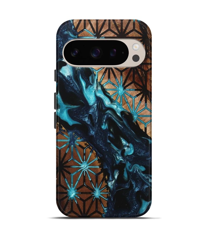 Pixel 9 Pro Wood+Resin Live Edge Phone Case - Diamond (Pattern, 717023)