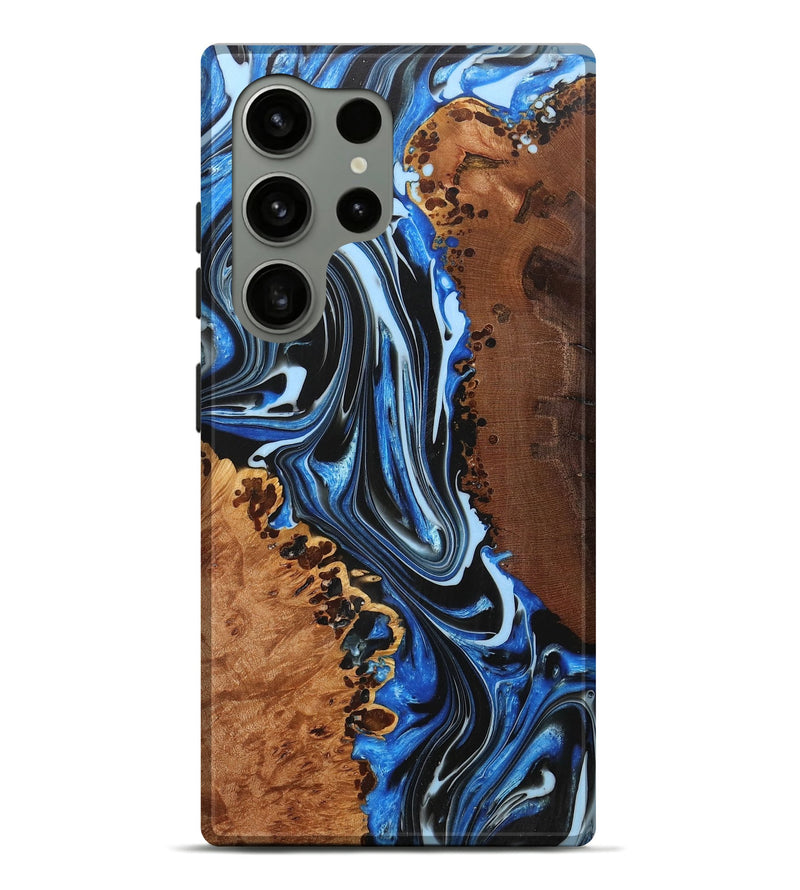 Galaxy S24 Ultra Wood+Resin Live Edge Phone Case - Martha (Blue, 717024)
