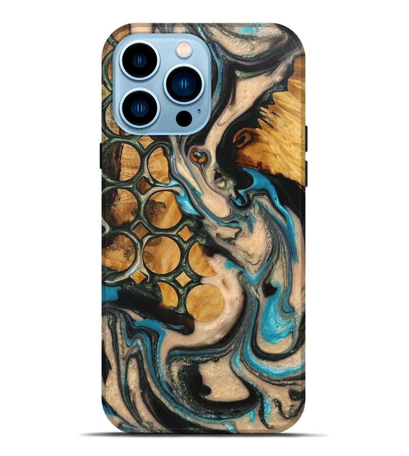 iPhone 14 Pro Max Wood+Resin Live Edge Phone Case - Raelyn (Pattern, 717025)