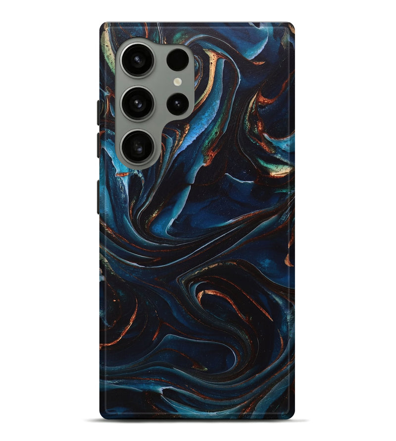 Galaxy S24 Ultra ResinArt Live Edge Phone Case - Amiyah (Teal & Gold, 717045)