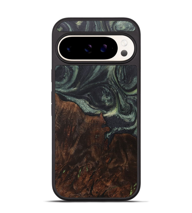 Pixel 9 Wood+Resin Phone Case - Heath (Green, 717102)