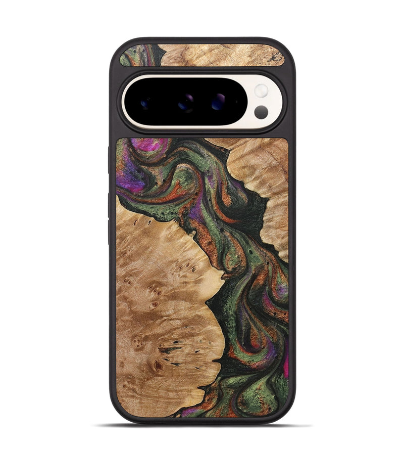 Pixel 9 Wood+Resin Phone Case - Aria (Green, 717105)