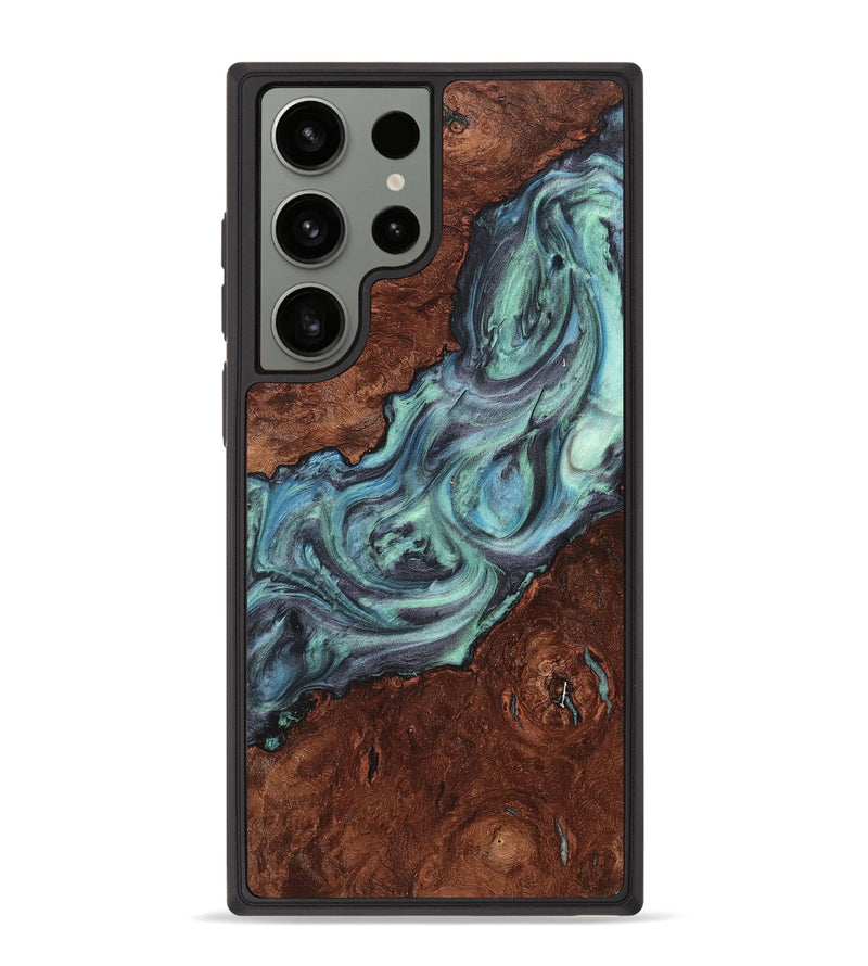 Galaxy S23 Ultra Wood+Resin Phone Case - Rowan (Blue, 717139)