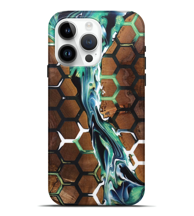 iPhone 15 Pro Max Wood+Resin Live Edge Phone Case - Tameka (Pattern, 717212)