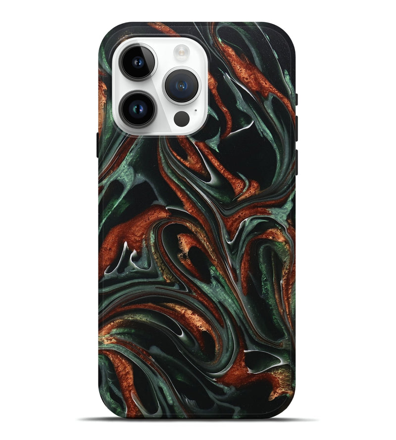 iPhone 15 Pro Max ResinArt Live Edge Phone Case - Jonathon (Green, 717221)