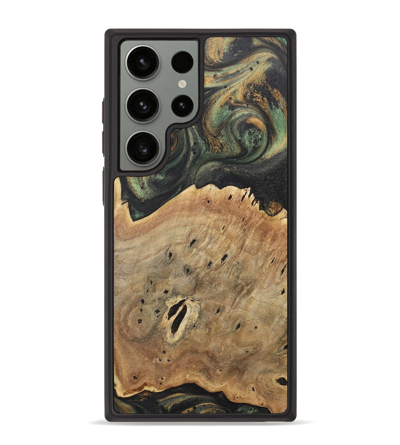 Galaxy S23 Ultra Wood+Resin Phone Case - Lucile (Green, 717293)