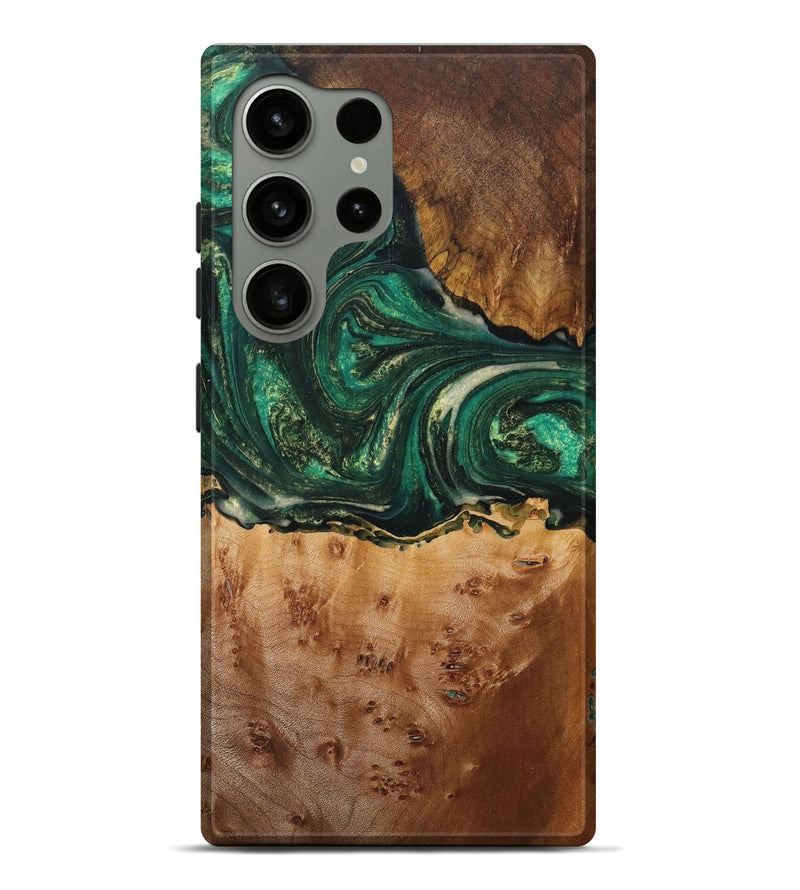 Galaxy S24 Ultra Wood+Resin Live Edge Phone Case - Jamal (Green, 717481)