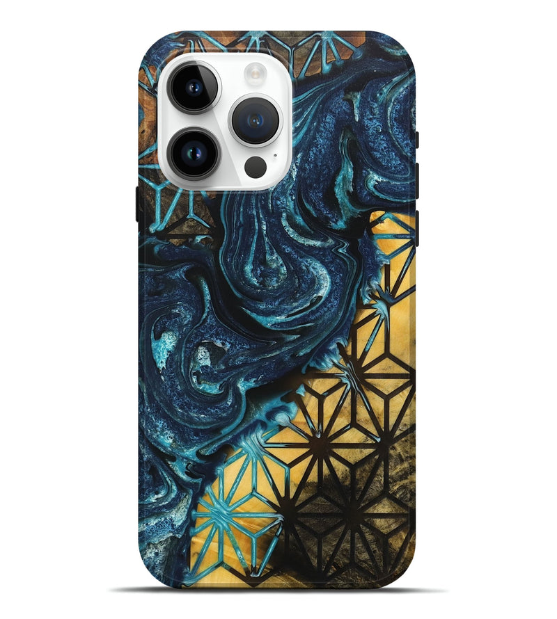 iPhone 15 Pro Max Wood+Resin Live Edge Phone Case - Gage (Pattern, 717485)