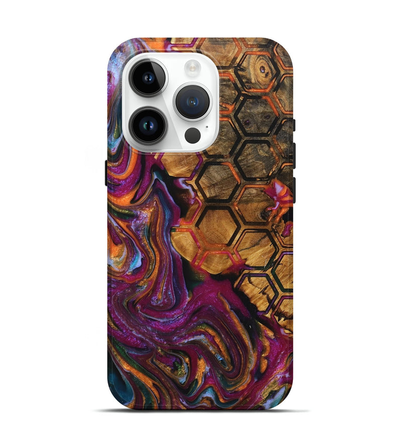 iPhone 15 Pro Wood+Resin Live Edge Phone Case - Cyrus (Pattern, 717489)