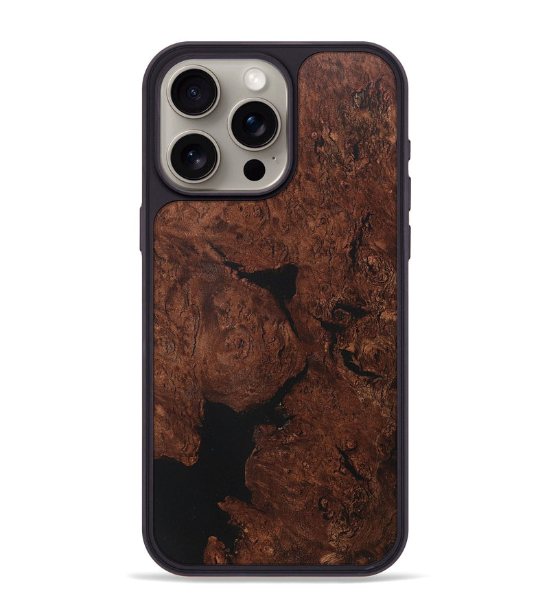 iPhone 15 Pro Max Wood+Resin Phone Case - Larry (Wood Burl, 717619)