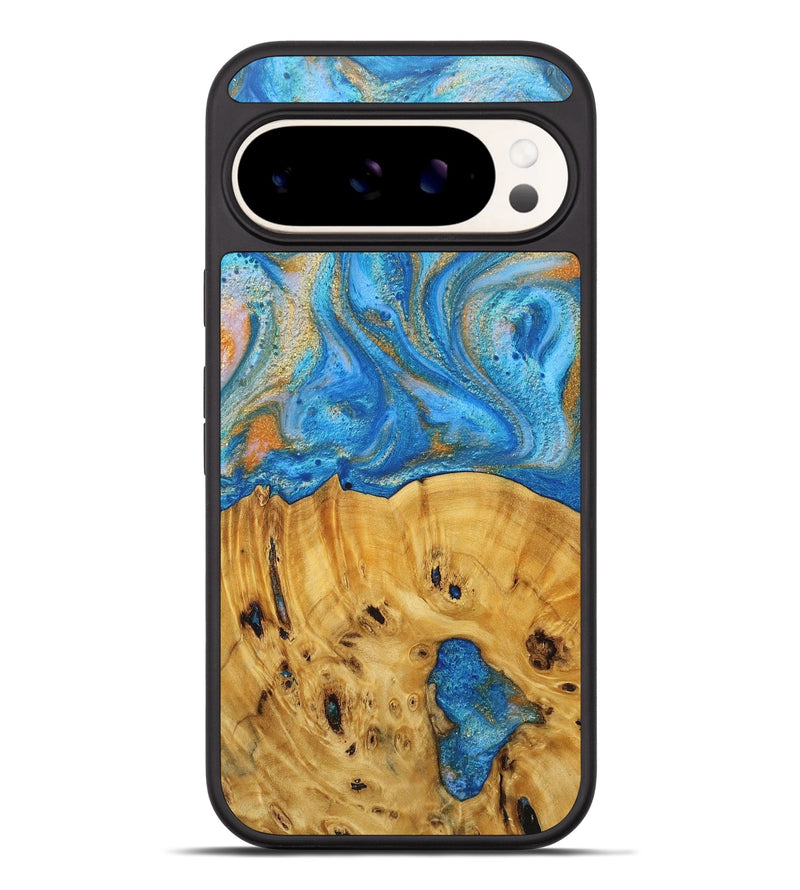 Pixel 9 Pro XL Wood+Resin Phone Case - Horace (Teal & Gold, 717676)