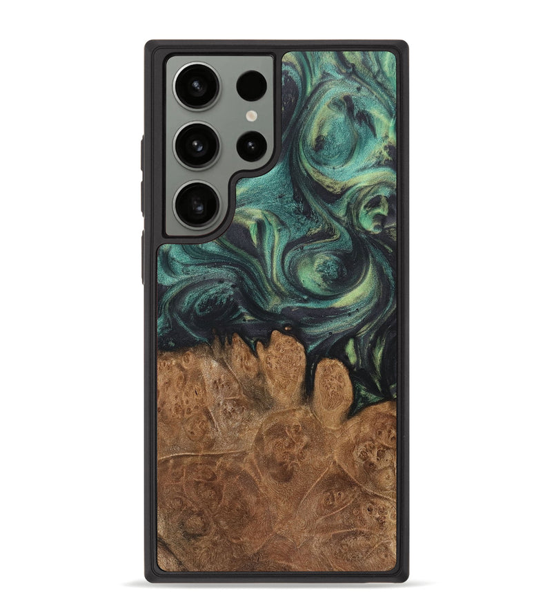 Galaxy S23 Ultra Wood+Resin Phone Case - Pablo (Green, 717723)