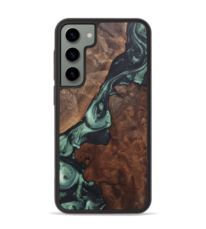 Galaxy S23 Plus Wood+Resin Phone Case - Brooke (Green, 717726)