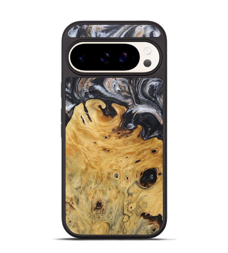 Pixel 9 Wood+Resin Phone Case - Annabella (Black & White, 717812)