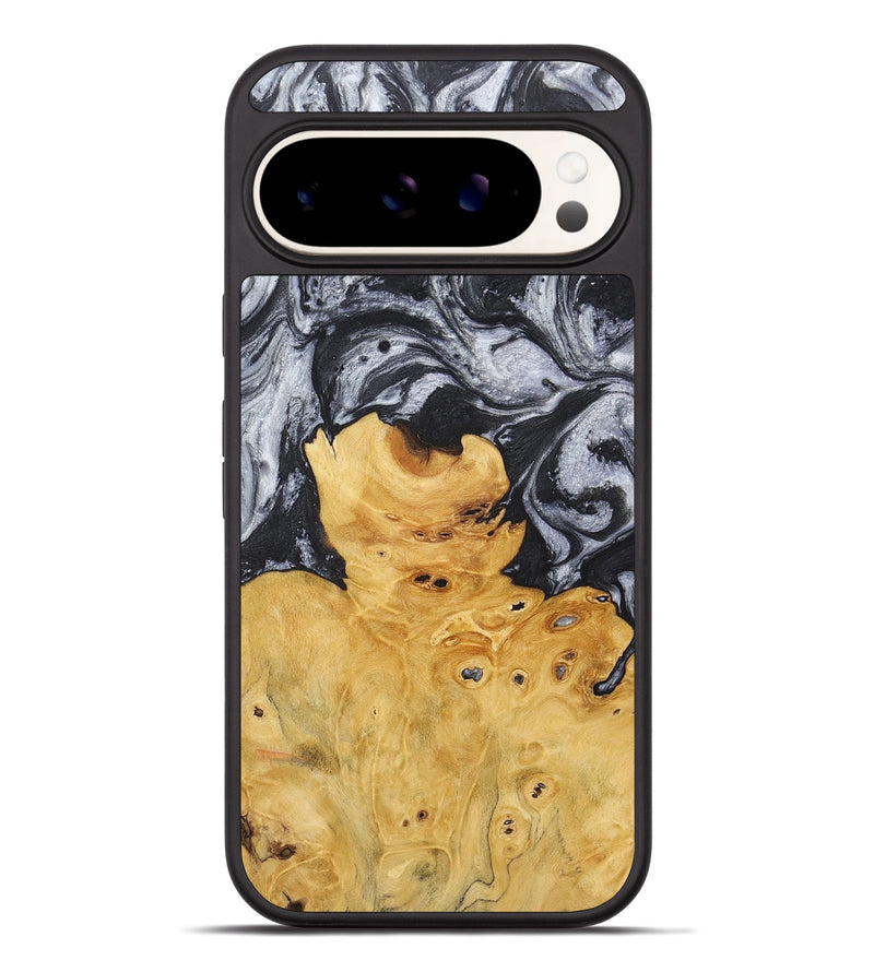 Pixel 9 Pro XL Wood+Resin Phone Case - Pamela (Black & White, 717879)