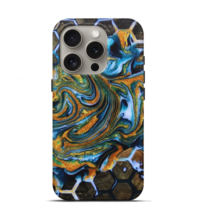 iPhone 16 Pro Wood+Resin Live Edge Phone Case - Tina (Pattern, 717925)