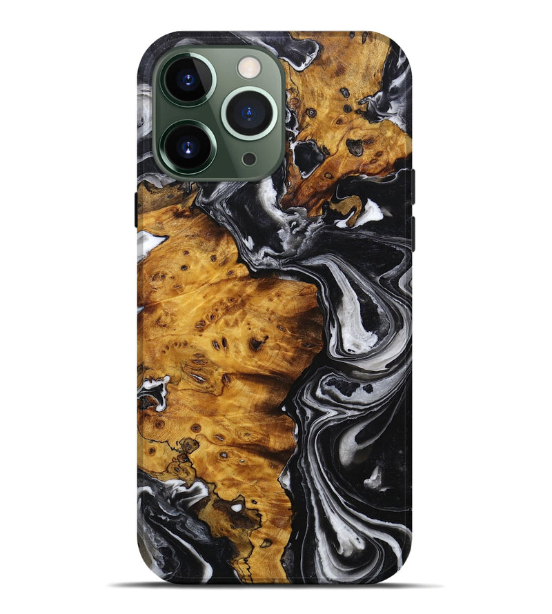 iPhone 13 Pro Max Wood+Resin Live Edge Phone Case - Danna (Black & White, 717942)