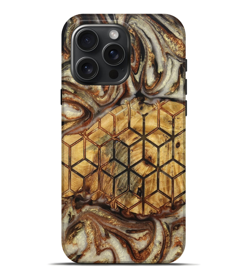 iPhone 16 Pro Max Wood+Resin Live Edge Phone Case - Brenda (Pattern, 717944)