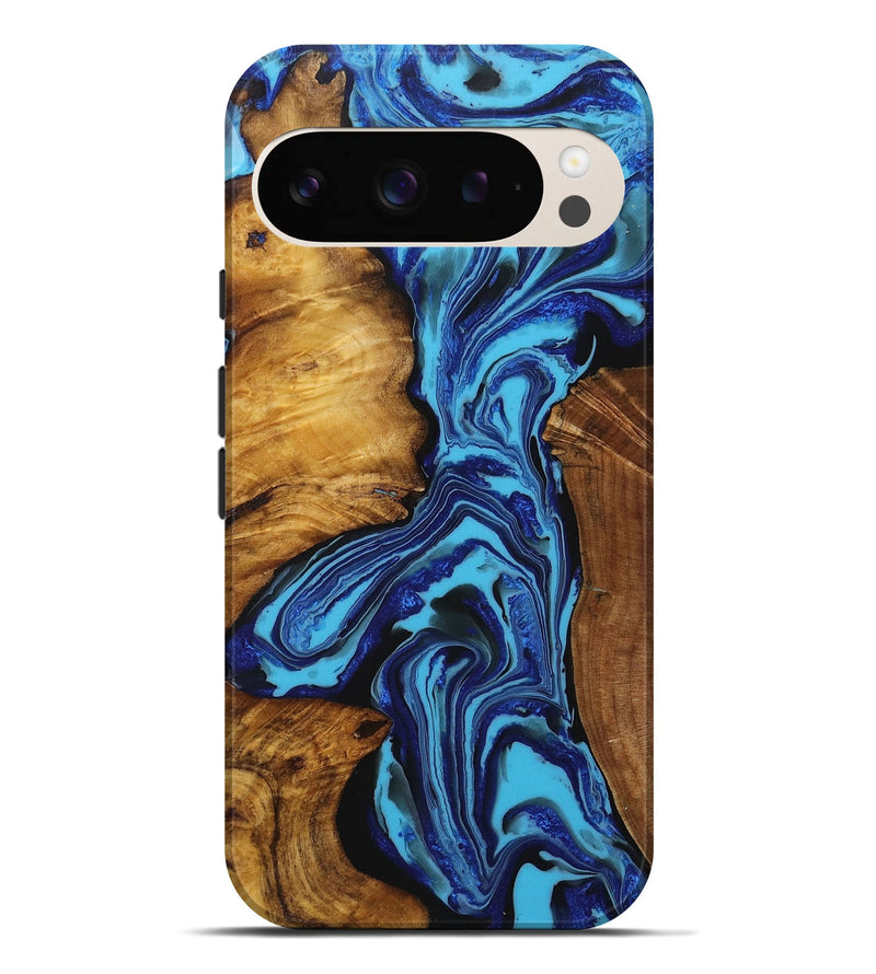 Pixel 9 Pro XL Wood+Resin Live Edge Phone Case - Nevaeh (Blue, 717947)