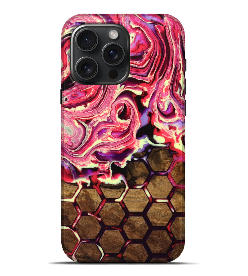 iPhone 16 Pro Max Wood+Resin Live Edge Phone Case - Yvette (Pattern, 717950)