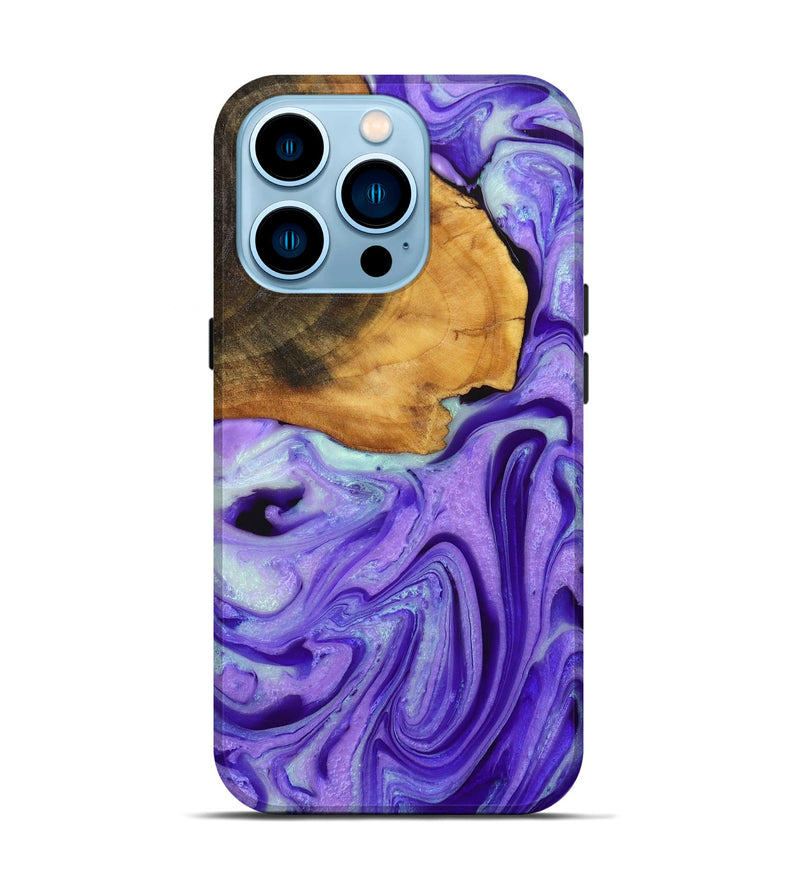 iPhone 14 Pro Wood+Resin Live Edge Phone Case - Hayes (Purple, 717951)