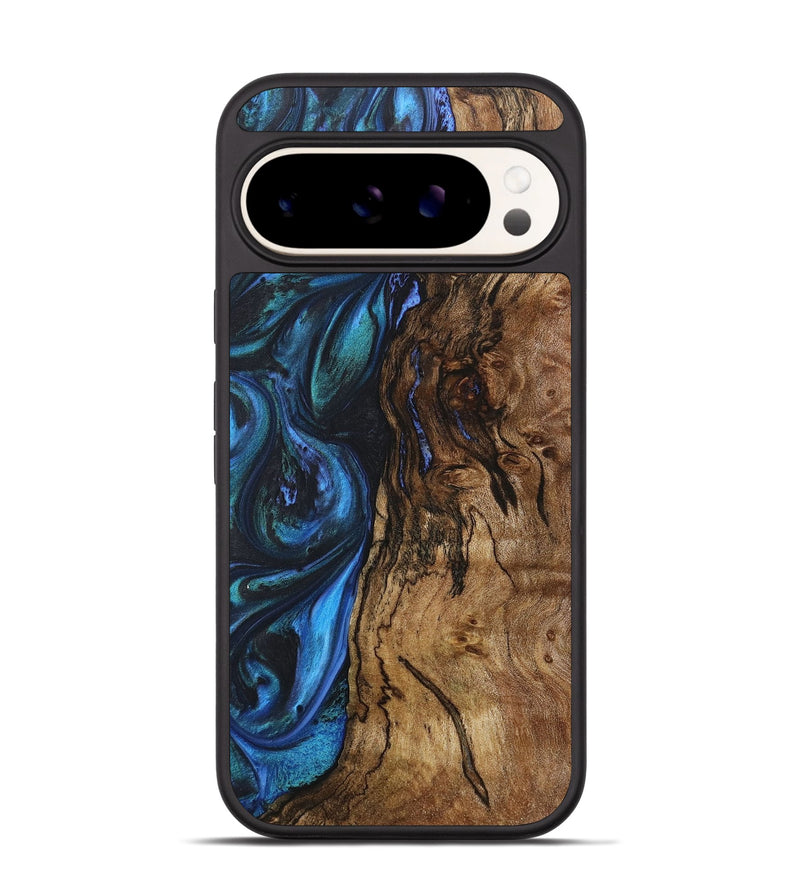 Pixel 9 Wood+Resin Phone Case - Devin (Blue, 718033)