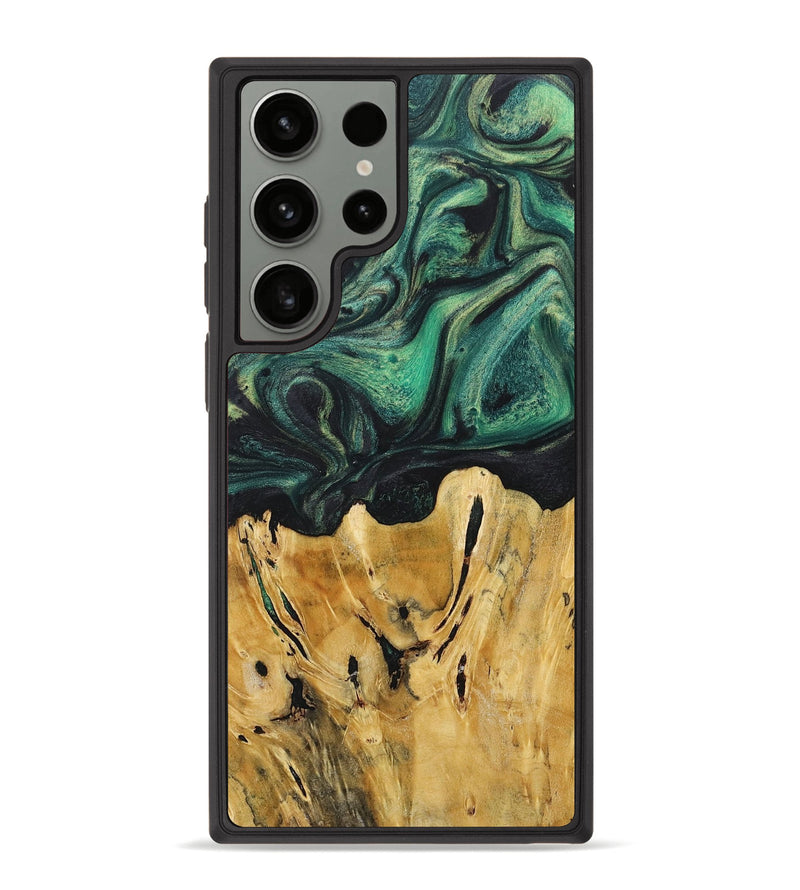 Galaxy S23 Ultra Wood+Resin Phone Case - Mauricio (Green, 718071)