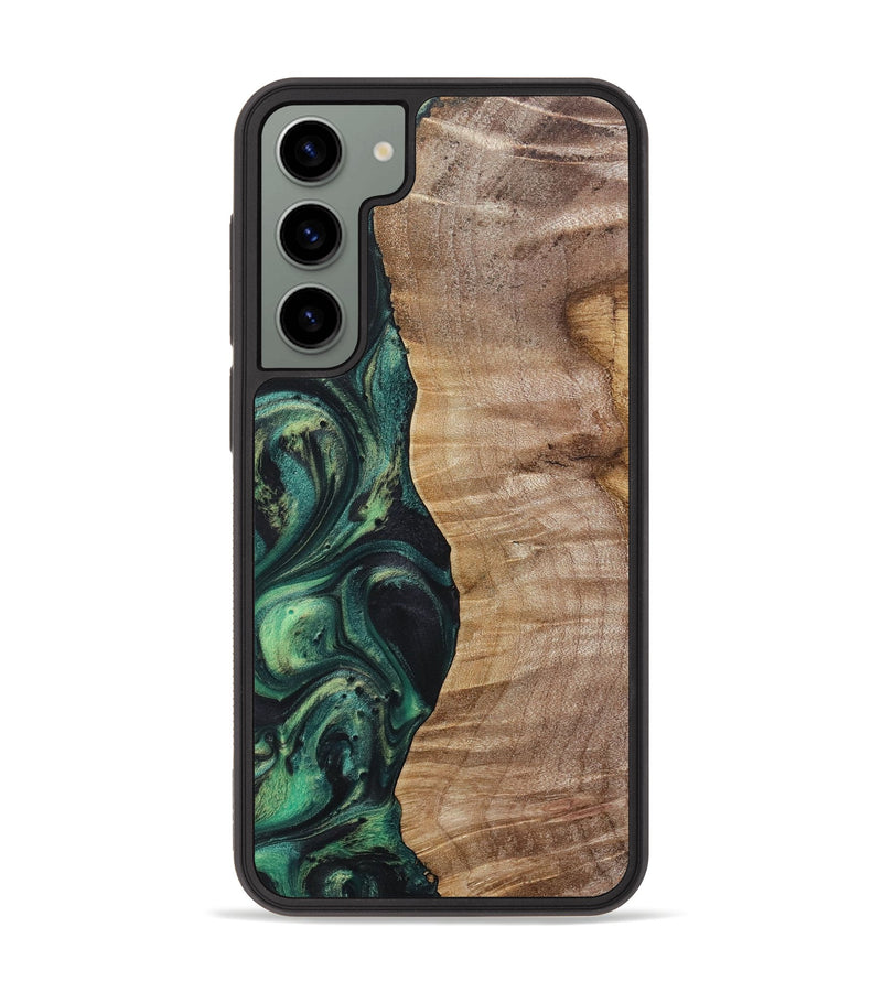 Galaxy S23 Plus Wood+Resin Phone Case - Fannie (Green, 718083)