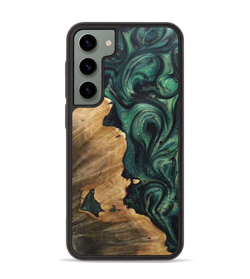 Galaxy S23 Plus Wood+Resin Phone Case - Khadijah (Green, 718087)
