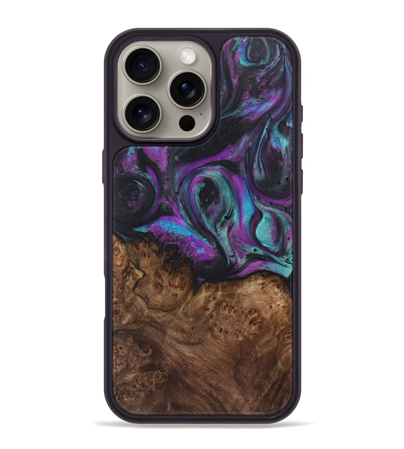 iPhone 16 Pro Max Wood+Resin Phone Case - Lennon (Purple, 718134)