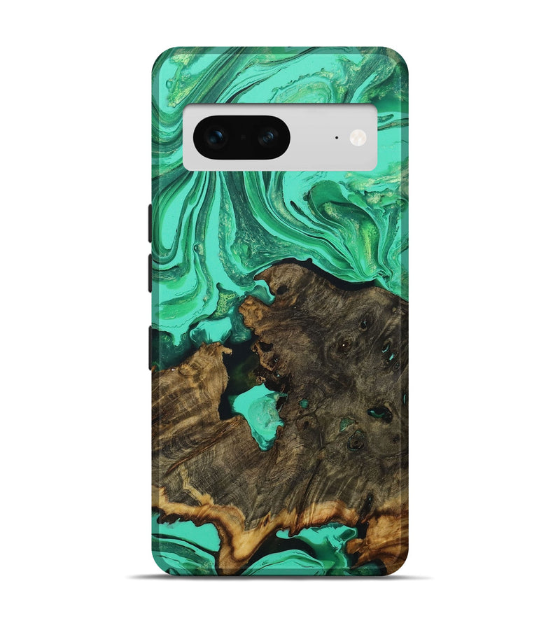 Pixel 7 Wood+Resin Live Edge Phone Case - Grace (Green, 718229)