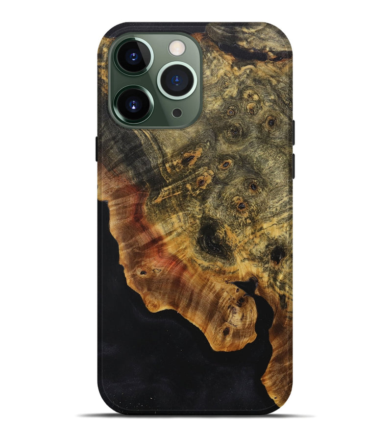iPhone 13 Pro Max Wood+Resin Live Edge Phone Case - Esmeralda (Wood Burl, 718238)