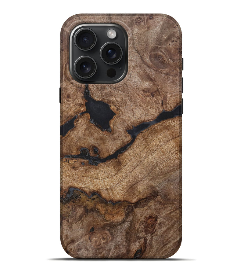 iPhone 16 Pro Max Wood+Resin Live Edge Phone Case - Rebecca (Wood Burl, 718242)