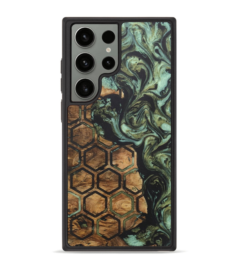 Galaxy S23 Ultra Wood+Resin Phone Case - Willow (Pattern, 718412)