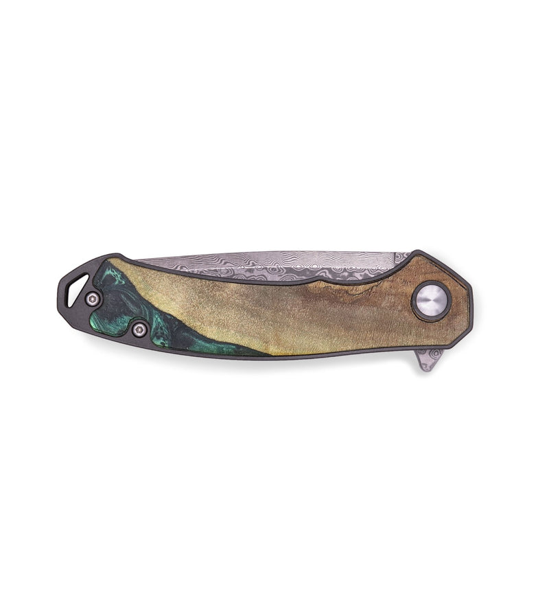 EDC Wood+Resin Pocket Knife - Emily (Green, 718585)