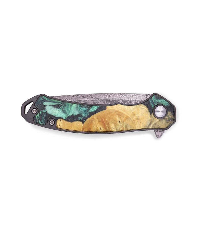 EDC Wood+Resin Pocket Knife - Tatyana (Green, 718588)