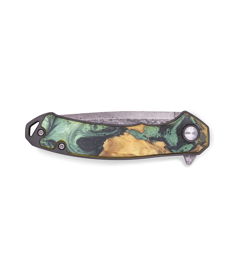 EDC Wood+Resin Pocket Knife - Dorothy (Green, 718593)