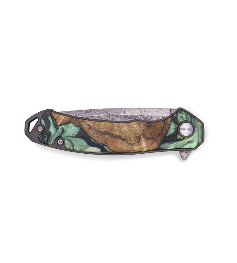 EDC Wood+Resin Pocket Knife - Tommy (Green, 718595)