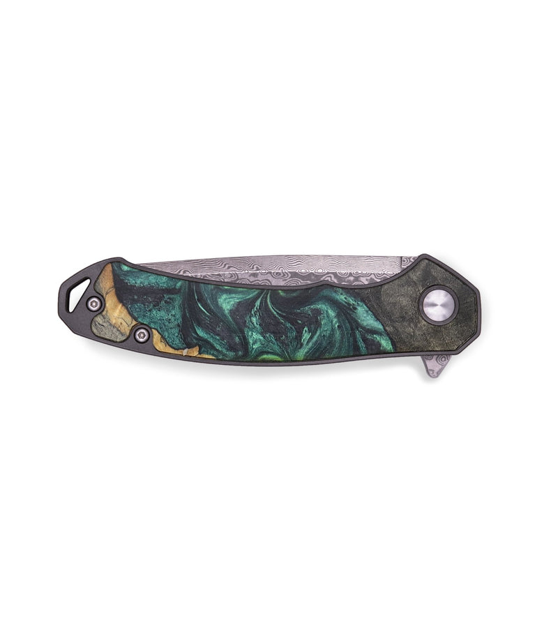 EDC Wood+Resin Pocket Knife - Katherine (Green, 718596)