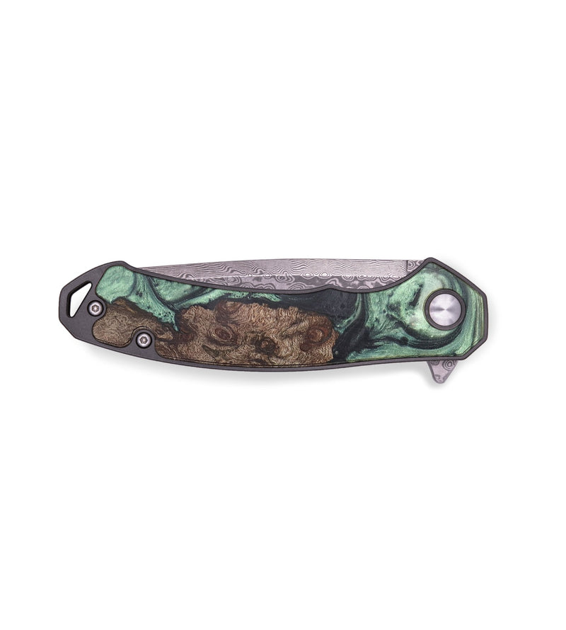 EDC Wood+Resin Pocket Knife - Danica (Green, 718597)