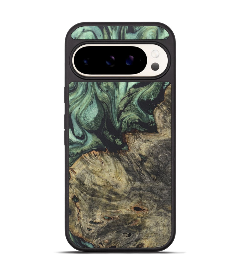 Pixel 9 Wood+Resin Phone Case - Alex (Green, 718877)
