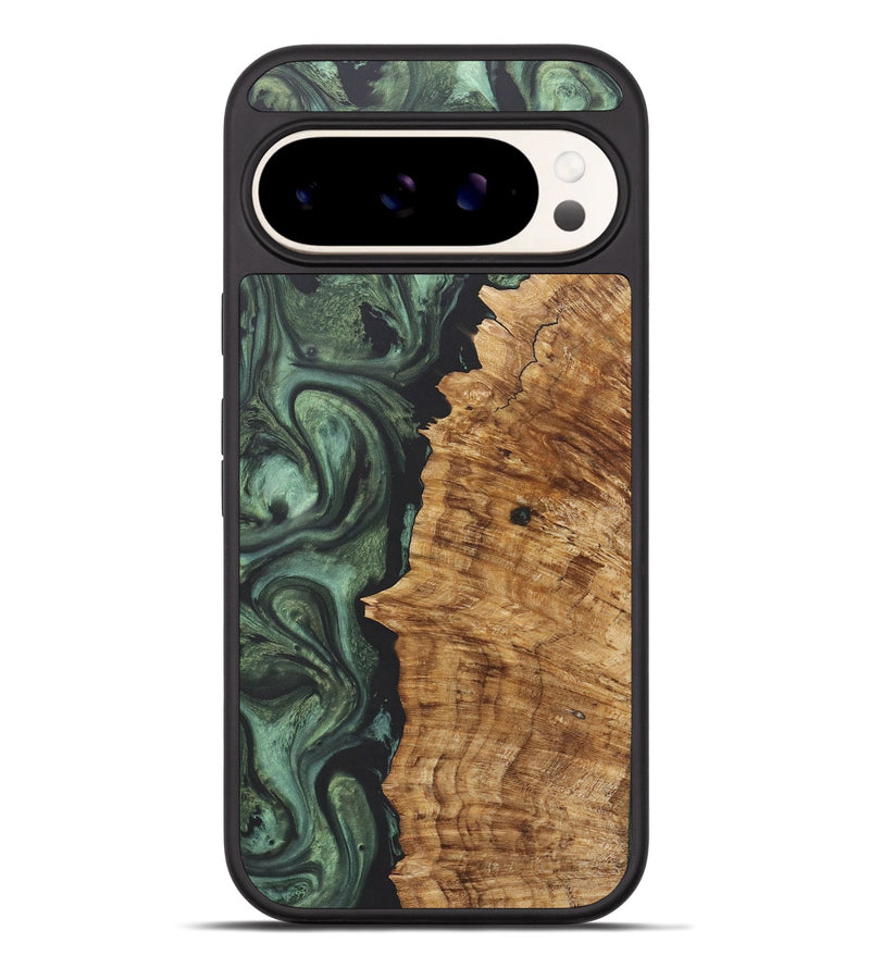 Pixel 9 Pro XL Wood+Resin Phone Case - Iris (Green, 718893)