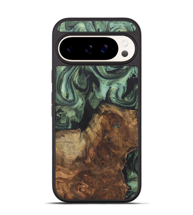 Pixel 9 Wood+Resin Phone Case - Cayden (Green, 718915)