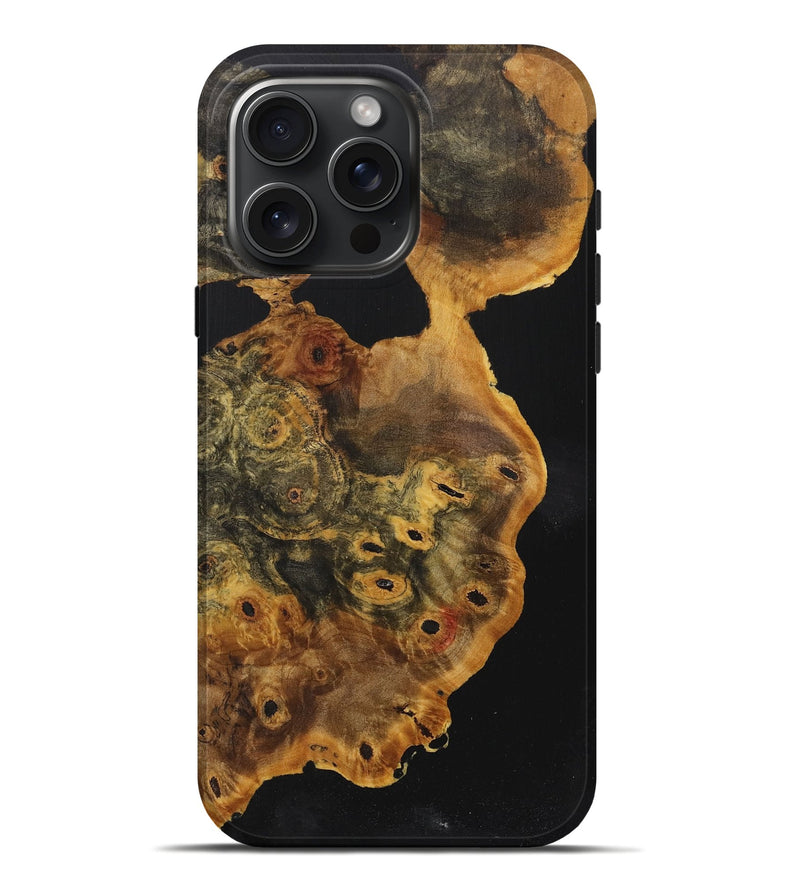 iPhone 16 Pro Max Wood+Resin Live Edge Phone Case - Prince (Pure Black, 719309)